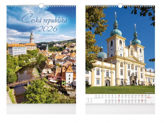 Ceska republika 2026 wall monthly calendar