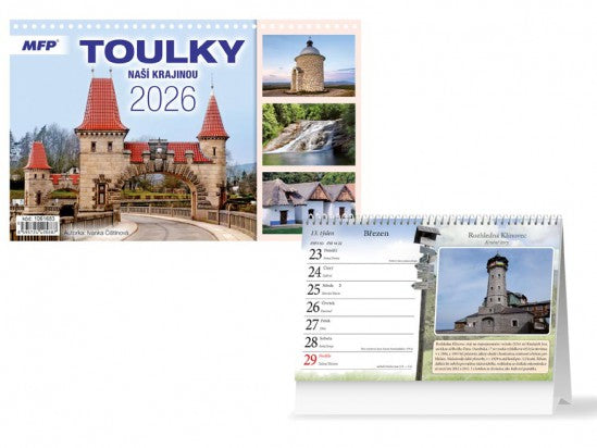 Toulky nasi krajinou 2026 table calendar (stolni kalendar CZ)