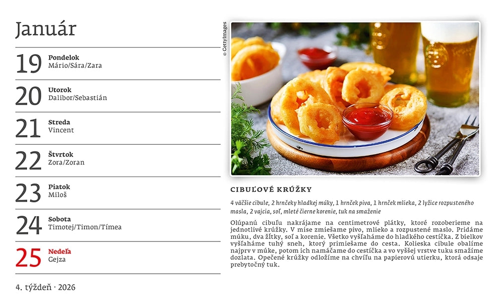 Hrncekova kucharka table calendar SK
