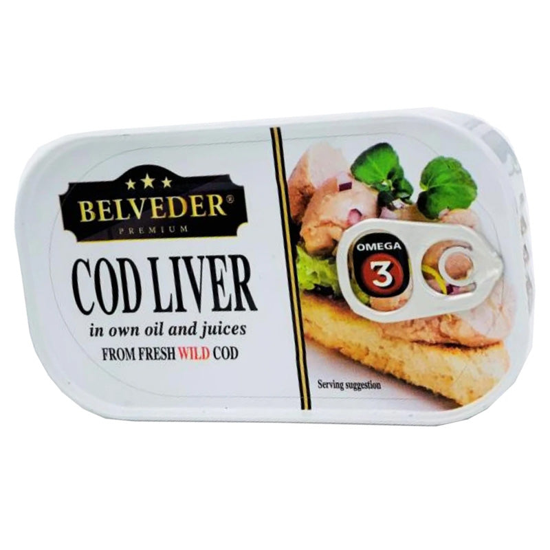 Cod fish livers Belveder 121g Icelandic (Tresci jatra)