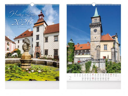Hrady a zamky 2026 wall monthly calendar
