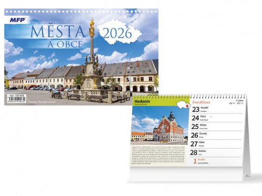 Mesta a obce 2026 table calendar (stolni kalendar CZ)