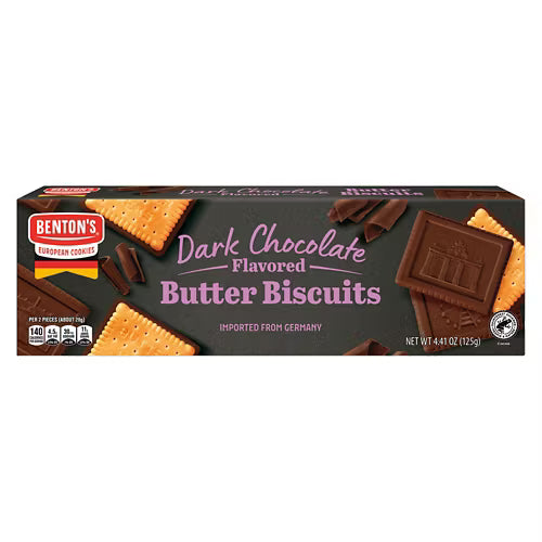 Dark chocolate coated butter biscuits