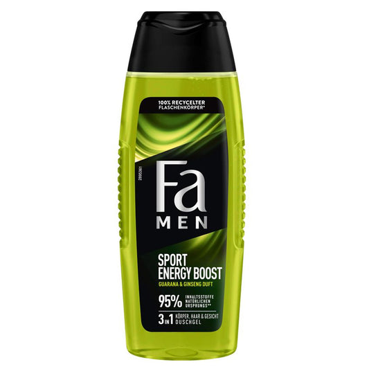 FA Men 3-in-1 Shower Gel (Body, Face, Hair) - Sport Energy Boost - 250 ml