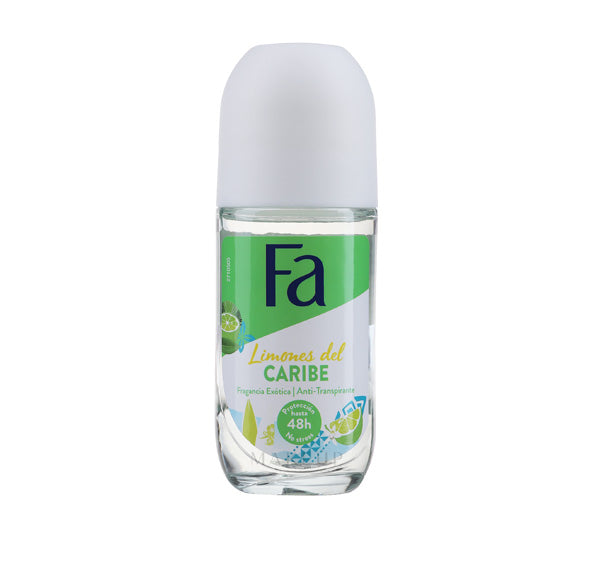 FA ROLL ON GLASS CARIBE LEMON Antiperspirant 50 ml