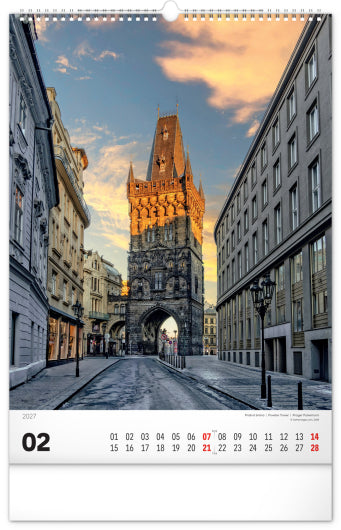 Praha Wall Calendar 2027 33 x 46 cm
