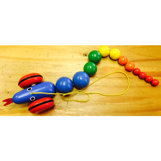 Snake on the wheels pull toy