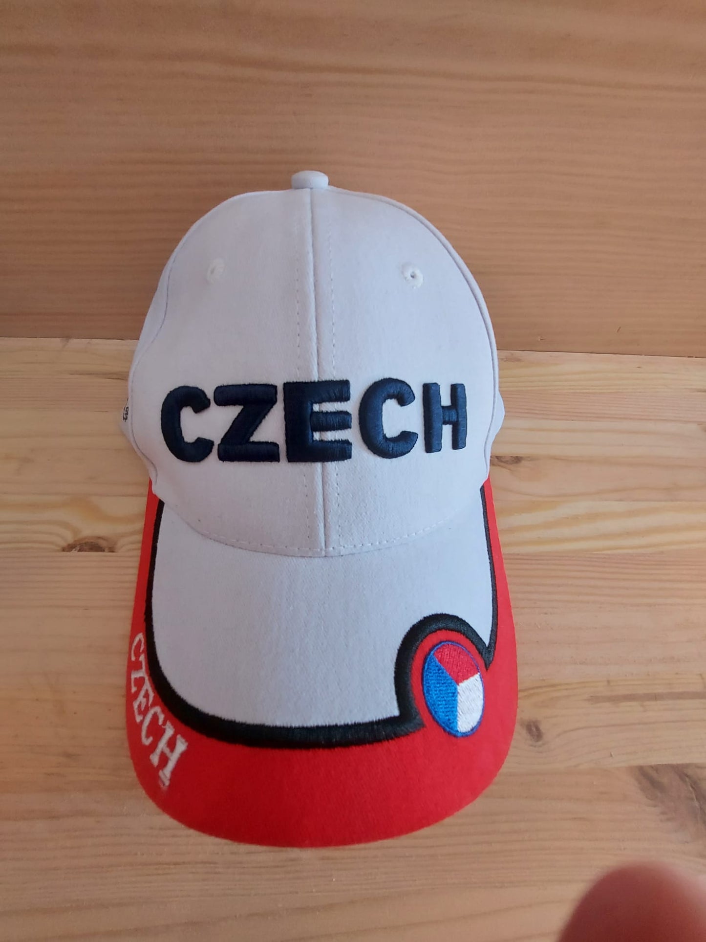 Baseball Hat Czech White with Red