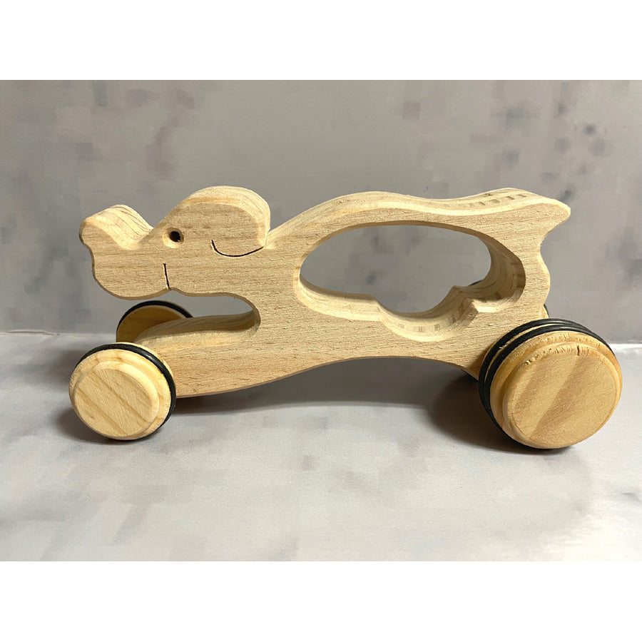Dog on wheels with handle