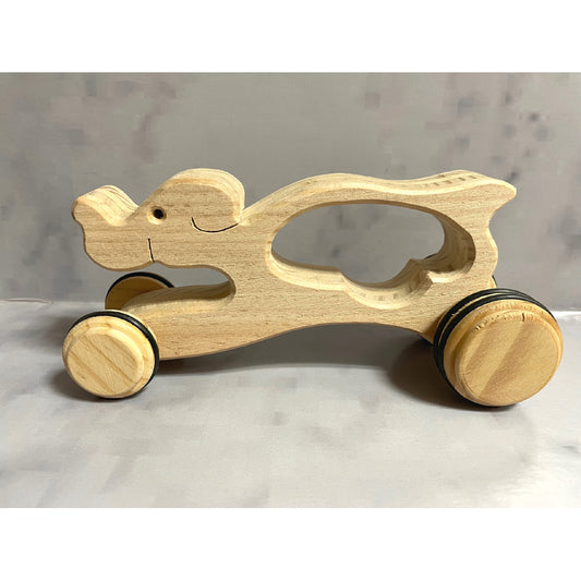 Dog on wheels with handle