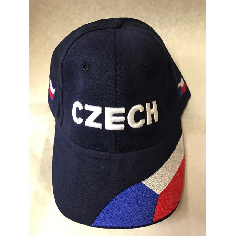 Cepice Czech s vlajkou - Tmave modra