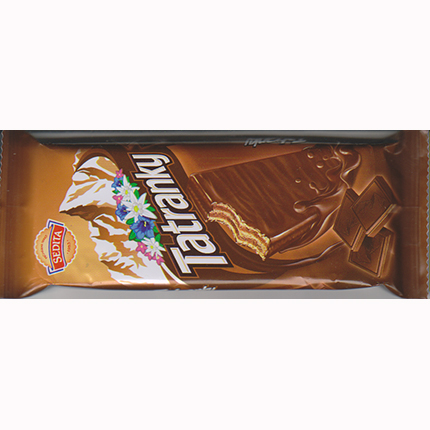 Tatranky covered in milk chocolate with chocolate