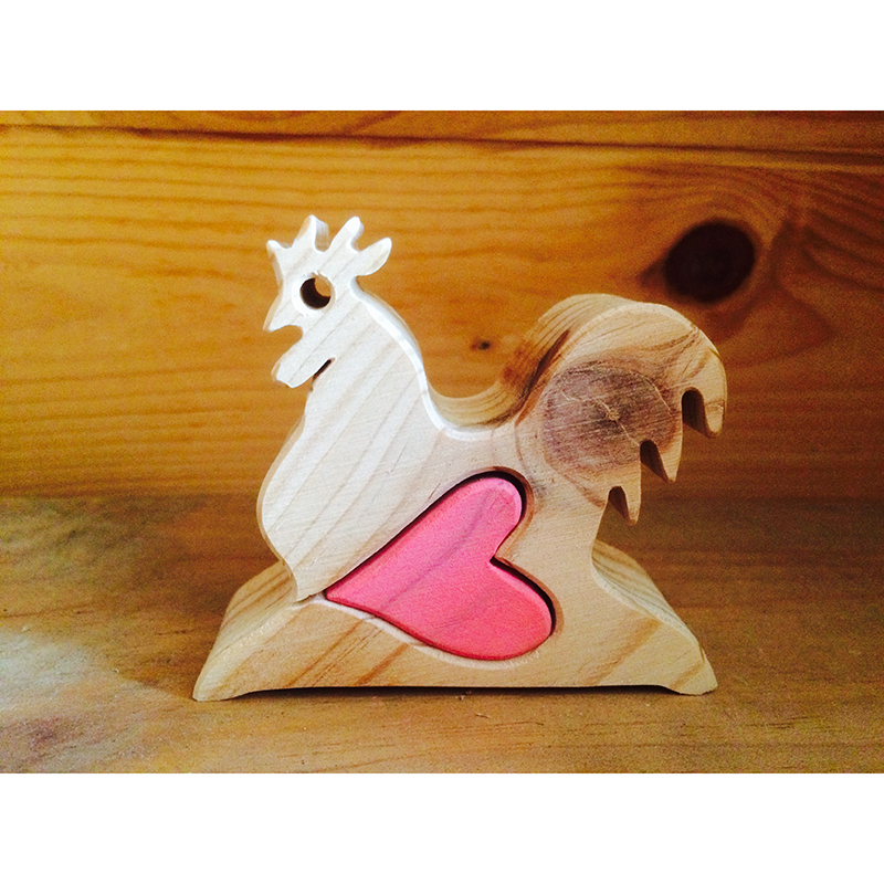 Rooster with heart