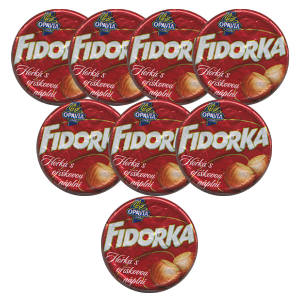 Fidorka with hazelnuts in dark chocolate red 7+1