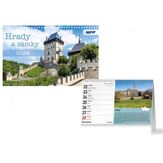 Castles and Chateaus - table CZ calendar 2024