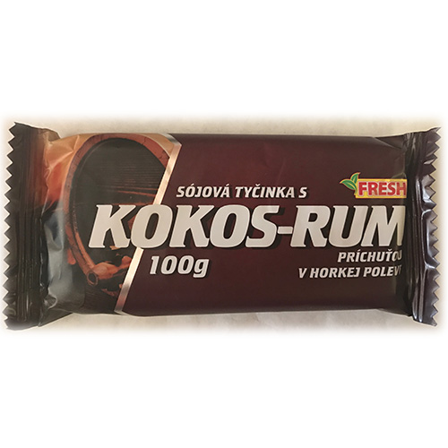 Soy bar with coconut - rum flavor in dark chocolate