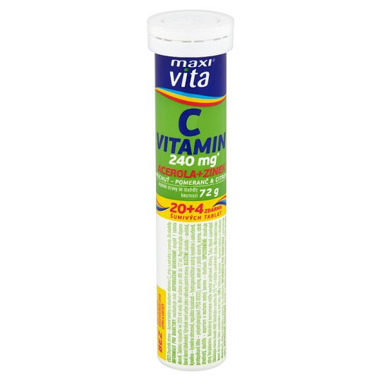 Vitamin C + Zinok Maxi Vita 24 sumivych tabliet