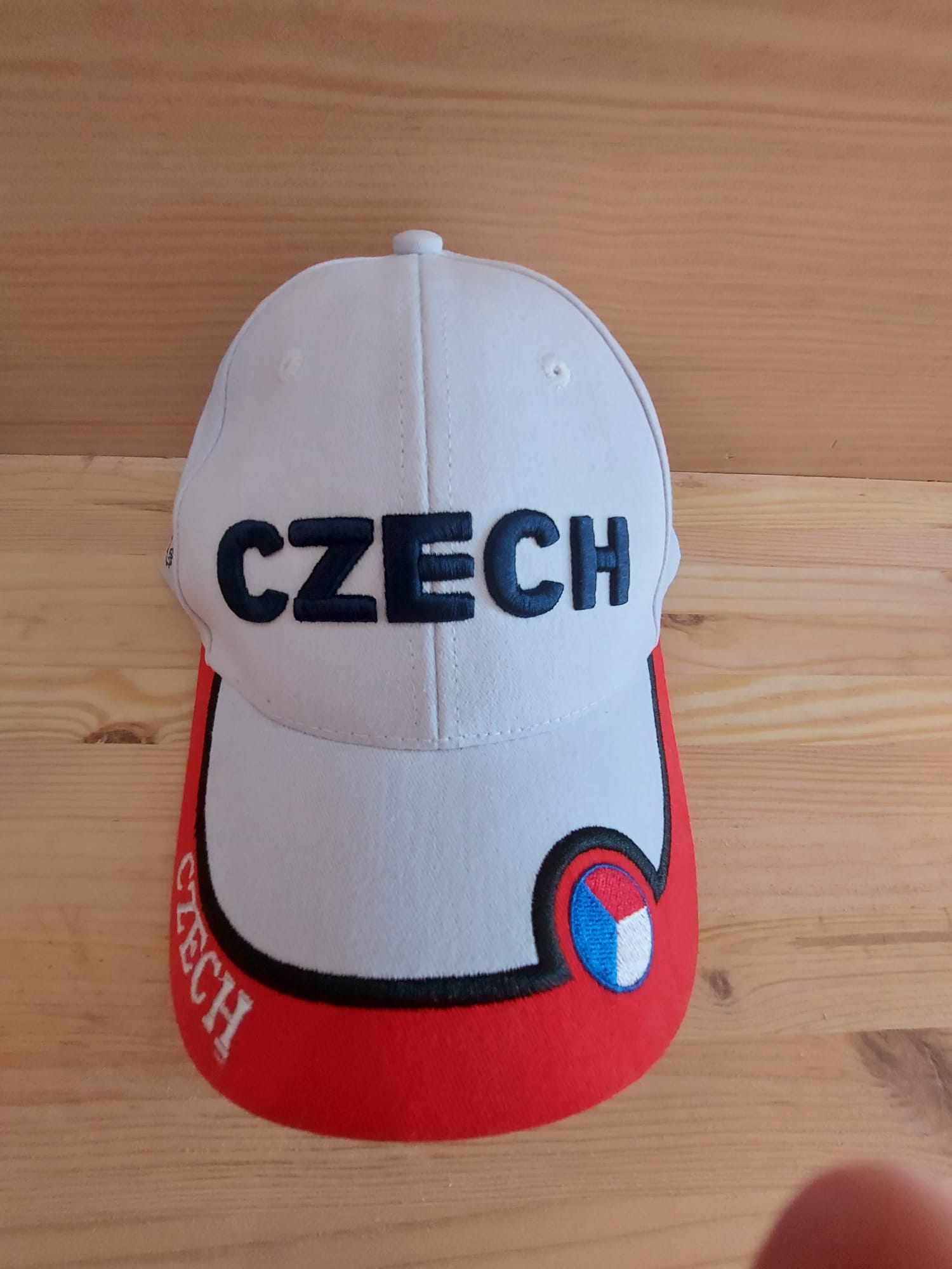 Baseball Hat Czech White with Red 