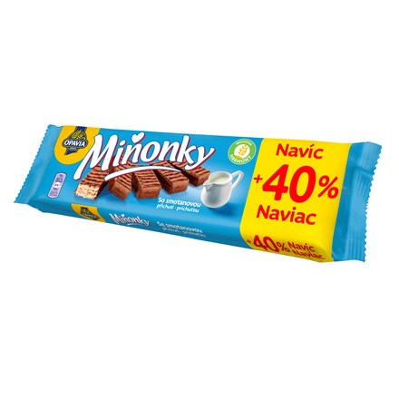 Minonky cocoa wafers in chocolate +40%